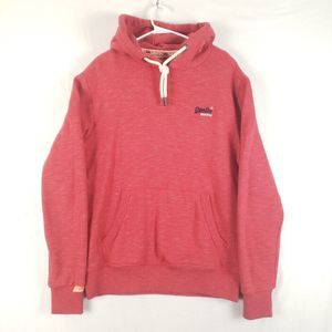 Superdry Hoodie Womens XL Red Sweatshirt Long Sleeve Thick